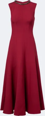 Roland Mouret Embellished wool and silk midi dress