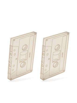 AMBUSH cassette tape drop earrings - Silver