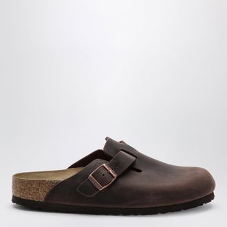 Birkenstock Sabot Boston marrone Habana in pelle oliata