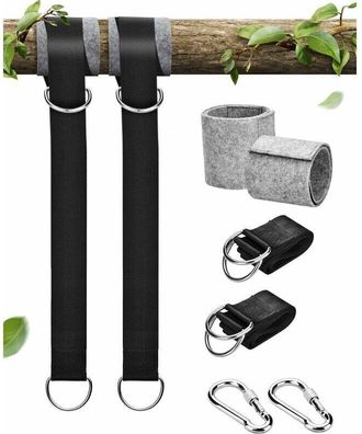 OEM Cinghie Per Amaca Da Albero, Extra Lunghe 158 Cm, Con 2 Moschettoni Di Sicurezza E Anelli A D