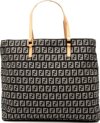 Fendi Pre-owned Womens Small Zucchino Canvas Tote - Black Textile - One Size