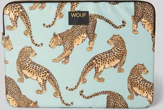 Wouf Laptoptasche mit Allover-Motiv-Print Modell Leopard in Mint, Gr&ouml;&szlig;e 1