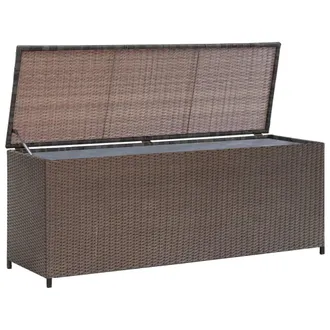 vidaXL Baule Da Giardino Marrone 120x50x60 Cm In Polyrattan - Vidaxl
