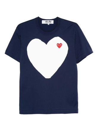 Comme Des Gar&ccedil;ons heart-graphic T-shirt - Blue