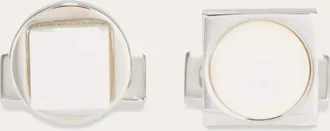 Ferragamo Men Mother of pearl cufflinks Silver