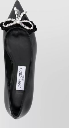 Jimmy Choo London crystal embellished leather ballerina flats