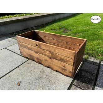 Charles Taylor Trading Multi Pack of 3 - Large Open Berwick Trough - Fully Assembled in Light Brown