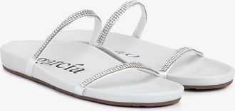 Pedro Garcia Fussbett crystal sandal in white leather | Amanda | Spring-Summer 2024