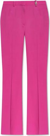 Versace Broeken, Dames, Roze, XS, Wol, Wollen geplooide broek