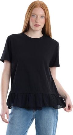 Wilt Short Sleeve Mixed Media Tee in Black at Nordstrom, Size X-Small