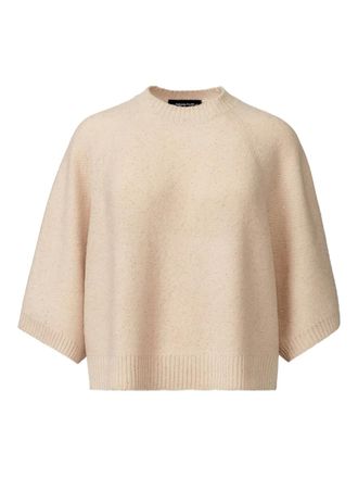 Fabiana Filippi sequin-embellished raglan-sleeve jumper - women - Elastane/Merino/Alpaca/Polyamide - M - Neutrals