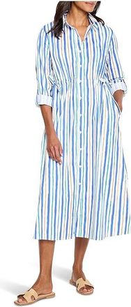 Nic+Zoe Oasis Stripe Jamie Dress Womens Dress Blue : XS (US 0-2), Cotton/Spandex