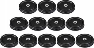 OEM 24 Tapas Negras Para Frascos Con Orificios Para Pajitas