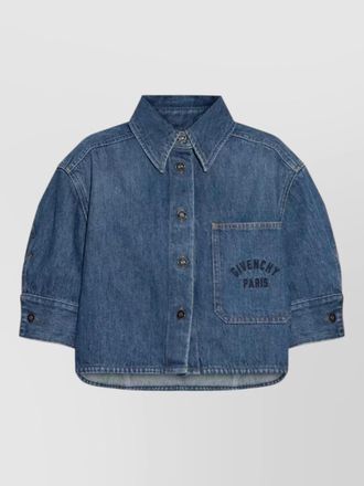 Givenchy cocoon cropped shirt short sleeves pocket