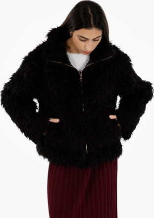 Semicouture Bomber in pellicia Delicia nero