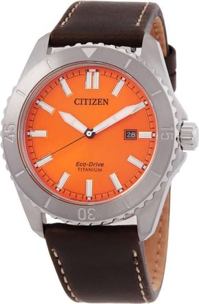 Citizen Weekender Quartz Orange Dial Mens Watch AW1840-09X