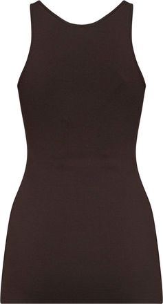 Toteme Womens Tank Top Compact Knit Walnut Brown Viscose