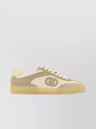 Gucci two tone mesh and suede low top sneakers