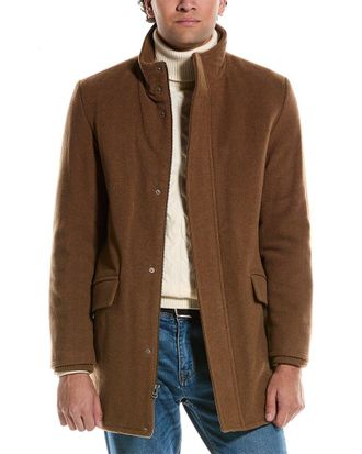 Cole Haan Stand Collar Wool-Blend Bomber Coat