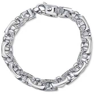 Pompeii3 Mens 14k Gold (44gram) or Platinum (71gram) 8.5mm Diamond Bracelet 8.5