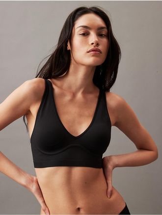 Calvin Klein Womens Bonded Flex Seamless Lightly Lined Bralette - Black - XS
