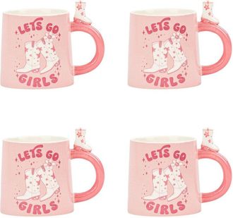 10 Strawberry Street Set Of 4 Cowgirl Coffee Mugs