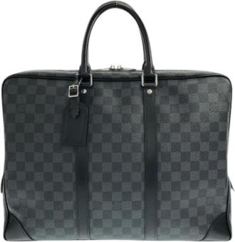 Louis Vuitton Pre-owned Handbags, female, Gray, Size: ONE SIZE Pre-owned Porte-Documents Voyage