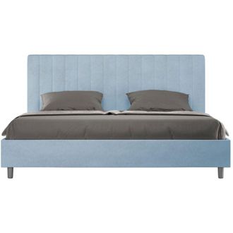 ITYhome Letto Matrimoniale King size rivestito in Microfibra - agueda - Colore: Sabbia - Dimensione Rete: 180x210 - Tipologia Letto: Con Rete e Contenitore