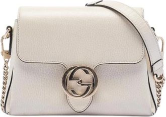 Gucci Pre-owned Cross Body Bags, female, White, Size: ONE SIZE Pre-owned Vintage Leather Crossbody Bag