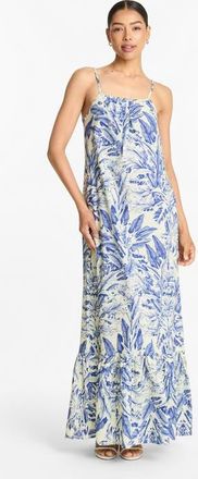 Diarrablu Printed Cotton Poplin Fari Maxi Dress in Toile Blu at Nordstrom, Size Xx-Large
