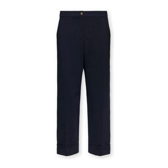 Elena Miro Broeken, Dames, Blauw, 4Xl, Polyester, Milano Stitch Chino Broek