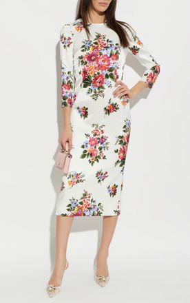 Dolce & Gabbana Floral Motif Dress, Womens, White
