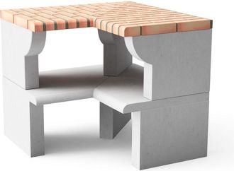 Movelar M&oacute;dulo De Esquina Maipu Plus Xl Para Barbacoa De Obra Prefabricada (gris, Naranja - 95 X 58 X 58 Cm) - Uso En Exteriores - Movelar