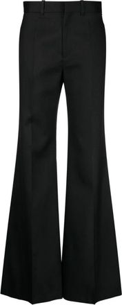 Chlo&eacute; Flared broek - Dames - Wijde Broeken - Zwart - XS - Wol - Broeken