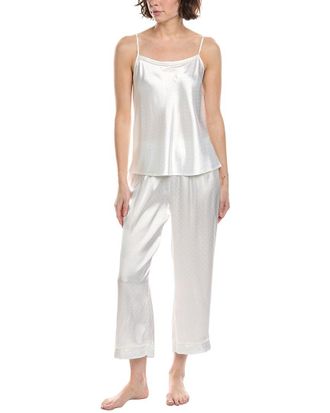 Flora Nikrooz 2Pc Solid Dot Jacquard Cami & Capri Set