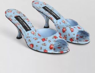 Dolce & Gabbana satin floral print stiletto heel mules