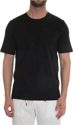 Kiton Katoenen Logo T-shirt- Regular Fit - Heren - T-shirts - Zwart - L - Katoen - Tops