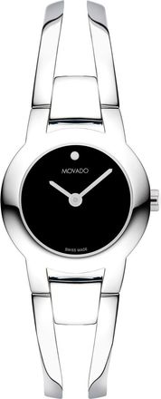 Movado Impresa Quartz Black Museum Dial Ladies Watch 0607720
