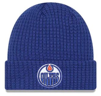 New Era NHL Edmonton Oilers 2025 Waffle Cuff Knit Knit Beanie - Blue