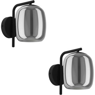 Loops 2 PACK Stylish Modern Black Wall Light for Indoor Home Decoration