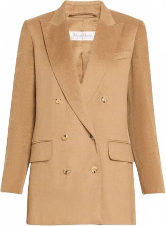 Max Mara Womens Potente Corduroy Blazer In Camel