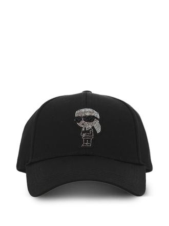 Karl Lagerfeld crystal-embellished baseball hat - Black