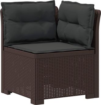 vidaXL Sill&oacute;n Individual De Jard&iacute;n Con Cojines Apariencia De Ratan Pp Vidaxl