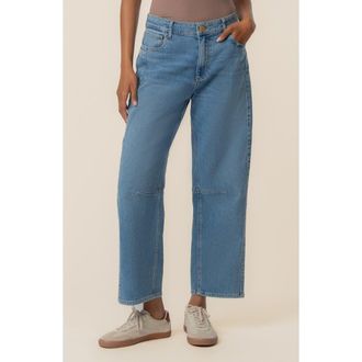 Kut from the Kloth Ashton High Waist Crop Barrel Jeans in Dynamic at Nordstrom, Size 12