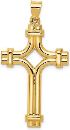 Diamond2Deal 14k Yellow Gold Polished Fancy Cross Pendant