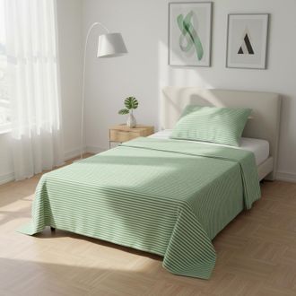 KASANOVA Parure letto singolo righe verde Young