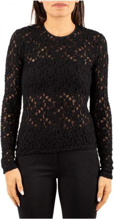 Max Mara Maglia Poker - Dames - Ronde hals truien - Zwart - S - Polyester - Truien & Vesten