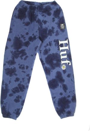 HUF Bloemen Fleece Trainingsbroeken Navy Blauw - Heren - Sweatpants - Blauw - L - Katoen - Broeken