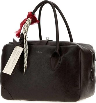 Golden Goose Womens Dark Brown Leather Medium Vita Travel Bag Mahogany Borse A Mano