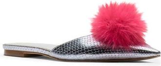 Frances Valentine Pauline Pom Pointed Toe Mule in Light Blue W/Red at Nordstrom, Size 9.5